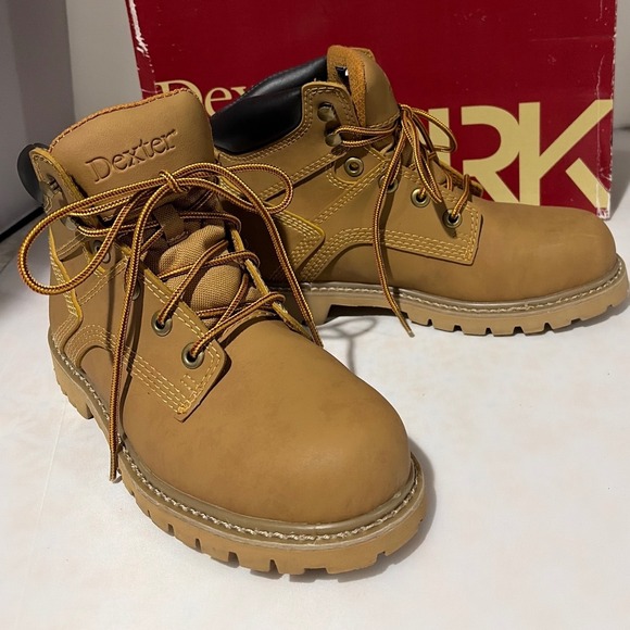 Dexter Mens Work Boots Tan Steel Safety Toe Oil Resistant Skid Resistant Size 6 main image 6